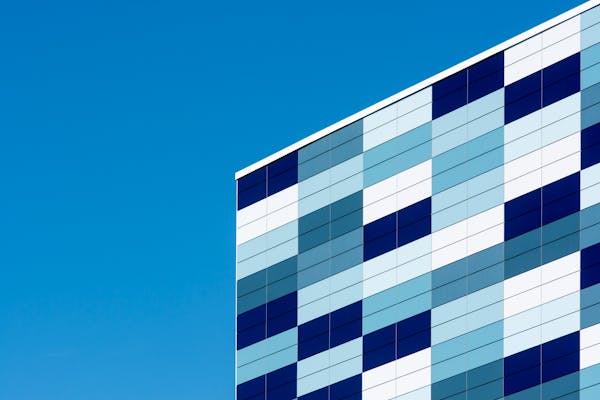 blue glass modern building